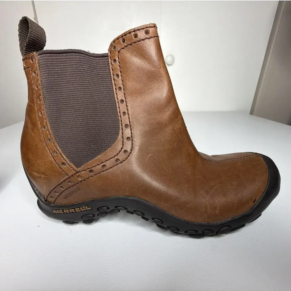 Merrell Plaza Mid Saddle Leather Chelsea Waterproof Performance Ankle Size 5.5
